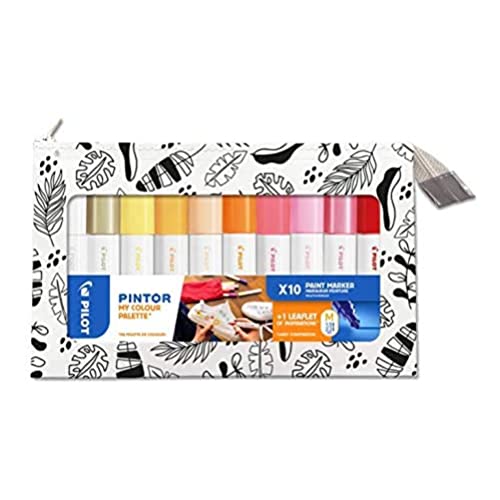 PILOT PINTOR Kreativmarker My Colour Palette – 10 Stück in M – warme Farben – Farbmarker-Stifte für DIY-Projekte, für fast alle Oberflächen, schnell trocknend und gut deckend PILOT PINTOR Kreativmarker My Colour Palette – 10 Stück in M – warme Farben – Farbmarker-Stifte für DIY-Projekte, für fast alle Oberflächen, schnell trocknend und gut deckend von PILOT