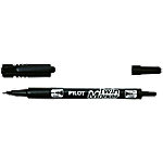 Pilot Twin Marker Rundspitze Permanentmarker Recycelt 76% Extra Fein Rundspitze 0,4 mm, 0,8 mm Schwarz von Pilot