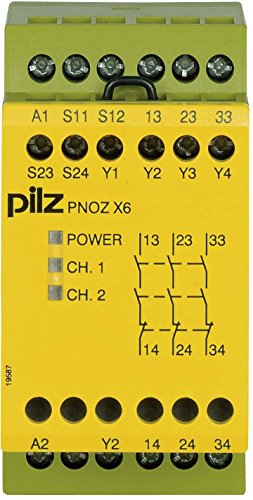 PILZ Sicherheitsschaltgerät PNOZ X6 24VAC 24VDC 3n/o 3 Schließer (B x H x T) 45 x 87 x 121mm 1St. von Pilz