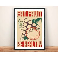 Eat Fruit Poster Bundeskunstprojekt Gesundes Essen Kunstdruck von PimlicoPrints