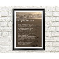 Fußspuren Im Sand Gedicht Kunstdruck von PimlicoPrints