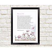 Poesiedruck Sonnet 18, Shall I Compare Thee To A Summer Es Day, Shakespeare Art Illustration Poesiedruck Sonnet 18, Shall I Compare Thee To A Summer Es Day, Shakespeare Art Illustration von PimlicoPrints