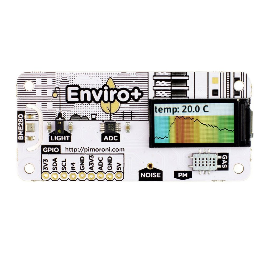 Pimoroni Sensor Enviro + Air Quality pHAT für Raspberry Pi Pimoroni Sensor Enviro + Air Quality pHAT für Raspberry Pi von Pimoroni