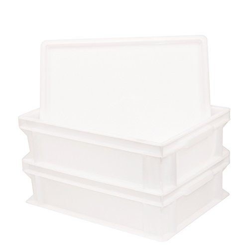 Pimotti Pizzaballenbox mit Deckel (2xBox + 1xDeckel) mit 30 x 40 x 12 cm, Kunststoffbehälter für Pizzateig, Stapelbehälter, Gärbox (2x11,5 Liter) von Pimotti