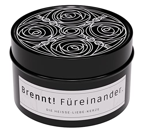 Lustige Duftkerze mit Spruch "Brennt! Füreinander." für Freundinnen und Freunde als Geschenk (Liebe, Beziehung, Verlobung, Hochzeit) von PimpMyPresent