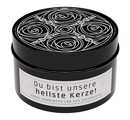 Lustige Duftkerze mit Spruch "Du bist unsere hellste Kerze" für KollegIn, FreundIn, Sohn/Tochter als Geschenk zum Abitur, Prüfung, Abschluss von PimpMyPresent