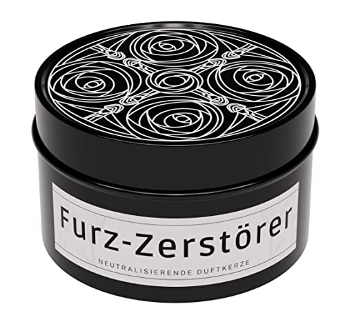 Lustige Duftkerze mit Spruch "Furz-Zerstörer" für Freundin, Freund, WG, Studenten als Geschenk für Klo und Toilette von PimpMyPresent