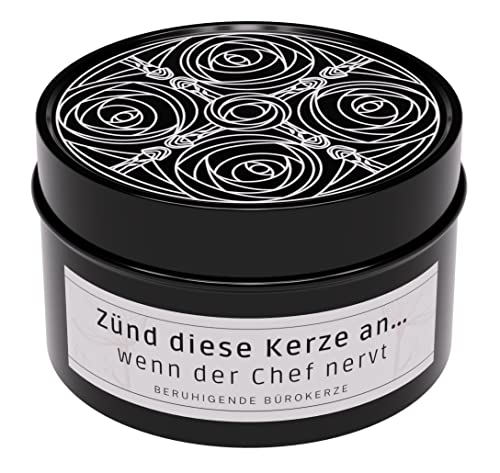 Lustige Duftkerze mit Spruch "Zünd diese Kerze an, wenn der Chef nervt." für's Büro, für Kollegen und Kolleginnen als Geschenk von PimpMyPresent