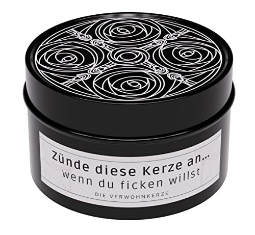 Lustige Duftkerze mit Spruch "Zünde diese Kerze an, wenn du ficken willst." für Freundin, Freund, Partner, Ehemann, Ehefrau als Geschenk von PimpMyPresent