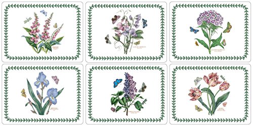 Pimpernel Portmeirion Botanic Garden 'SMALL Size' Tischsets 30,5 x 22,9 cm (6er-Set) (Weiß, 12 Zoll - 9 Zoll) von Portmeirion