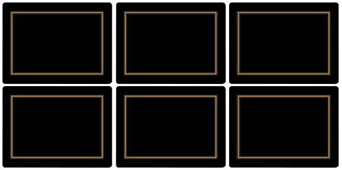 Pimpernel Klassische Schwarze Tischsets S/6 (s), Kork, Mehrfarbig, 30.5 x 23cm, 6 von Pimpernel