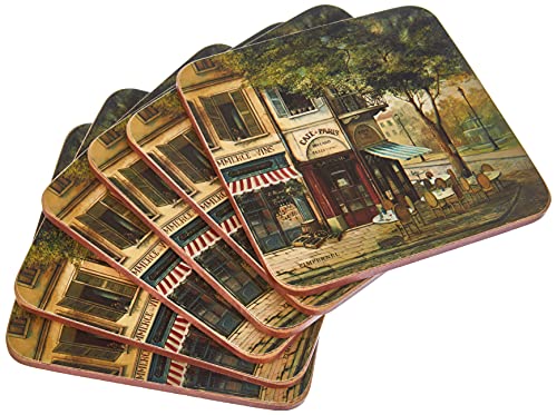 Pimpernel Pariser Szene Untersetzer – 6er-Set (Beige, 10,5 x 10,5 cm (4" x 4")) von Pimpernel