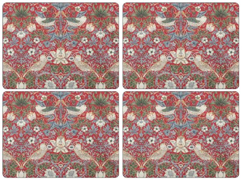 Pimpernel Strawberry Thief Red Tischunterlage 4 Stück (s) von Portmeirion