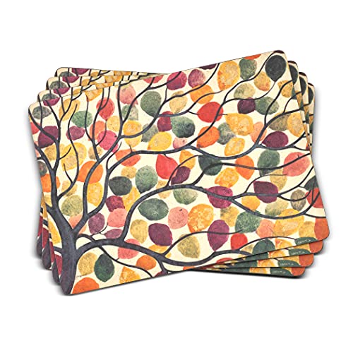Pimpernel Tischsets, MDF mit Kork-Rückseite, Motiv tanzende Zweige, 16 x 20 Zoll, mehrfarbig, 4er-Set von Pimpernel