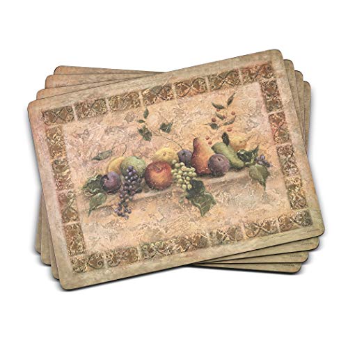 Pimpernel Tuscan Palette Collection Tischsets | 4er-Set | hitzebeständige Matten | Brett mit Korkrückseite | hartes Tischset für Esstisch | Maße: 39,9 x 29,7 cm von Pimpernel