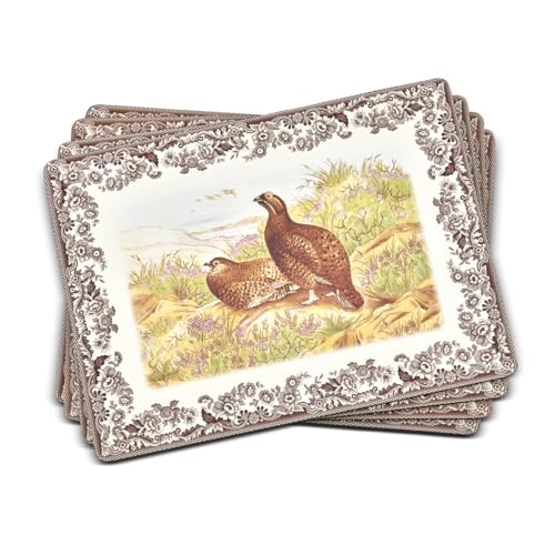 Pimpernel Woodland Tischsets - Set mit 4 Tischsets mit Unterseite aus Kork mit von der Natur inspirierten Designs, hitzebeständig, leicht zu reinigen, ideal zum Essen, Schutz für Holztische von Pimpernel