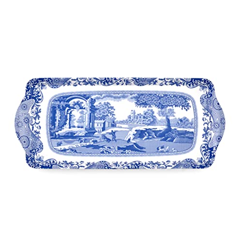Pimpernel Spode Blue Italienisches Sandwich-Tablett, Melamin-Serviertablett, 15,25" x 6,5" (Mehrfarbig) von Pimpernel
