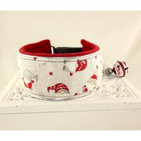 Windhundhalsband "Wichtelspaß" Hundehalsband Weihnachtshalsband Galgo Podenco Whippet Zugstopp Oder Klickverschluss Weich Gepolstert Windhundhalsband "Wichtelspaß" Hundehalsband Weihnachtshalsband Galgo Podenco Whippet Zugstopp Oder Klickverschluss Weich Gepolstert von PimpyourWorld