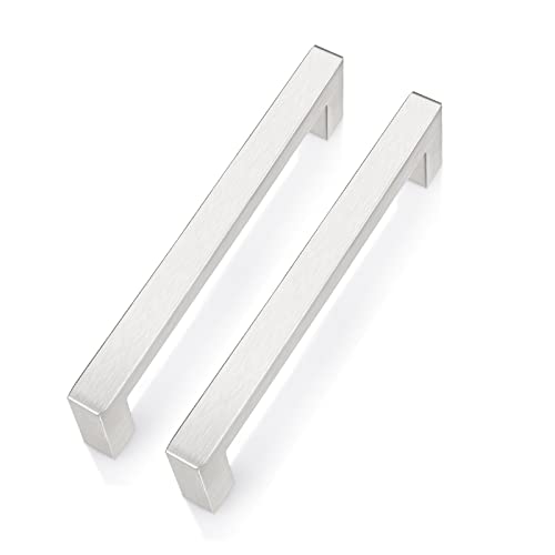 PinLin 10 Stück Küchentürgriffe 256 mm Satin Nickel Schrankgriffe Edelstahl Schrankgriffe Quadratische T-Griffe von PinLin