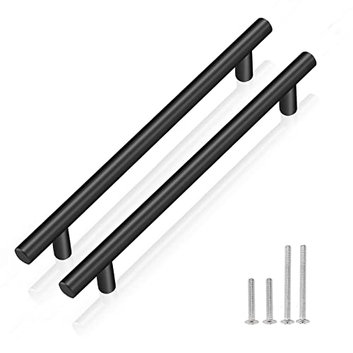 PinLin 10er-Pack Küchentürgriffe 160 mm Lochabstand mattschwarz Schrankgriffe Edelstahl Schrank T-Griff von PinLin