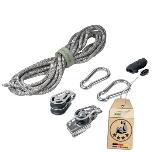 Pina DESIGN seit 1979 - Sonnensegel 4-Fach Flaschenzug Set - wandseitig, für Wandhalter/Profi Spannsystem zum Spannen & Befestigen/Robustes Seilzugsystem mit integrierter Klemme Pina DESIGN seit 1979 - Sonnensegel 4-Fach Flaschenzug Set - wandseitig, für Wandhalter/Profi Spannsystem zum Spannen & Befestigen/Robustes Seilzugsystem mit integrierter Klemme von Pina DESIGN seit 1979