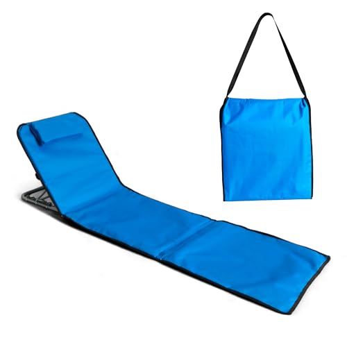 Pincho Strandmatte, faltbar, tragbar, mit verstellbarer Rückenlehne und Kopfstütze, 170 x 48 x 50 cm, Blau 170 cm von Pincho