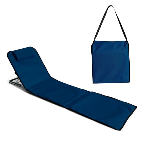 Pincho Strandmatte, faltbar, tragbar, mit verstellbarer Rückenlehne und Kopfstütze, 170 x 48 x 50 cm, Marineblau 170 cm von Pincho