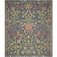 Boho Gewebte Decke, Floral William Morris Blumen Werfen, Pflanzen Jugendstil Kunst Werfen von PinePrintCo