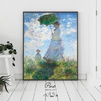 Claude Monet, Monet Gemälde, Wandkunst, Frau Mit Sonnenschirm, Fine Art Print, Poster von PinePrintCo