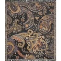 Gewebte Decke, Paisley Gold Schwarze Gelbe Boho 70Er Jahre Decke von PinePrintCo