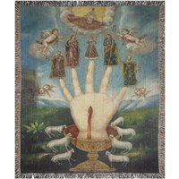 Gothic Gewebte Decke, Okkulte Fine Art Dekor, Hand Engel Kunstdecke von PinePrintCo