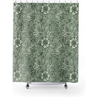 Grüner Duschvorhang, William Morris Decor, Grünes Badezimmerdekor, Vintage Badezimmer, Jugendstil-Dekor, Kunst Grüne Blumen von PinePrintCo