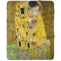 Kuss, Decke, Gustav Klimt, Klimt Kiss, Gelbe Golddecke, Sherpa-Decke, Fine Art-Decke, Gelber Überwurf von PinePrintCo