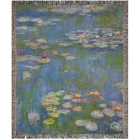 Monet Decke, Gewebte Seerosen, Claude Monet, Bettwäsche, Vintage Kunstdecke, Malerei, Dekor von PinePrintCo