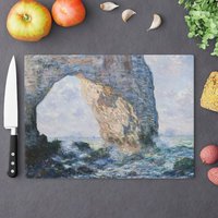 Monet Schneidebrett, Schneidebrett Ozean, Claude Monet, Meeresküche, Strandküche, Meeresklippen, Ozeanmalerei, Malerei von PinePrintCo