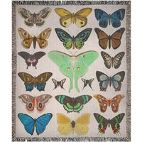 Motten Decke, Boho Gewebte Decken, Natur Motte Wandteppich, Schmetterling Dekor, Vintage Schmetterling, Luna Motte, Gewebter Wandteppich von PinePrintCo