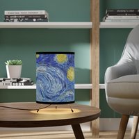 Sternenklare Nachtlampe, Kunstlampe, Van Gogh-Dekor, Vincent Gogh, Mondlampe, Art Wohndekor, Gogh Kunst, Mondmalerei, Sternenklare Nachtdekor von PinePrintCo