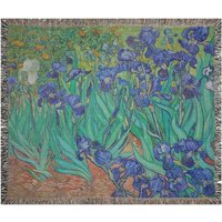 Van Gogh Decke, Gewebte Iris Blumen Kunstdecke, Boho Geschenk, Kunstgeschenk, Kunst von PinePrintCo