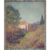 Van Gogh Decke, Gewebte Kunstdecke, Natur Malerei, Pflanzendecke, Vintage Geschenk von PinePrintCo