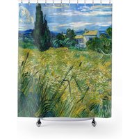 Van Gogh Duschvorhang, Kunst Grüner Malerei, Vincent Gogh, Zypressen, Badezimmer Dekor von PinePrintCo