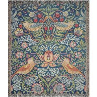 William Morris Decke, Webdecke, Vogel Jugendstil, Erdbeerdieb, Boho Natur Wohnkultur von PinePrintCo