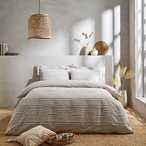 Pineapple Elephant Bedding Enola Bettwäsche-Set mit Kissenbezügen, Aztekenmuster, Baumwolle, für Super-Kingsize-Betten, Grau von Pineapple Elephant