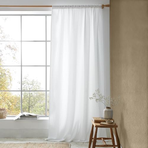 Pineapple Elephant Muscat Waffel 140 x 183 cm Vorhang mit Schlitzen, Voile, Weiß von Pineapple Elephant