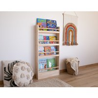 Schmalwandiges Montessori Bücherregal, Kinderzimmer Möbel, Kleinkind Regal von Pineapple4Kids