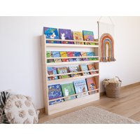 Wandmontierte Vitrine, Kinderzimmer-Bücherregal, Montessori-Bücherregal, Bücherregal, Bücheraufbewahrung, Kinderzimmermöbel, Etagere À Livres von Pineapple4Kids