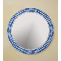 Blauer Mosaikspiegel, Runder Wandspiegel, Badezimmerspiegel, Blaues Wanddekor, Einweihungsgeschenk, Mosaik Wandkunst von PineappleMosaics