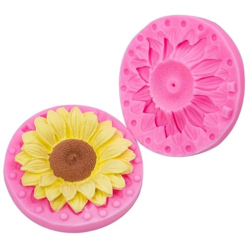 3d Sonnenblumen Silikonform für Fondant -Stammkuchen, die Kerzenseife Backpolymer -Ton, Backformen dekorieren, Backformen von Pineeseatile