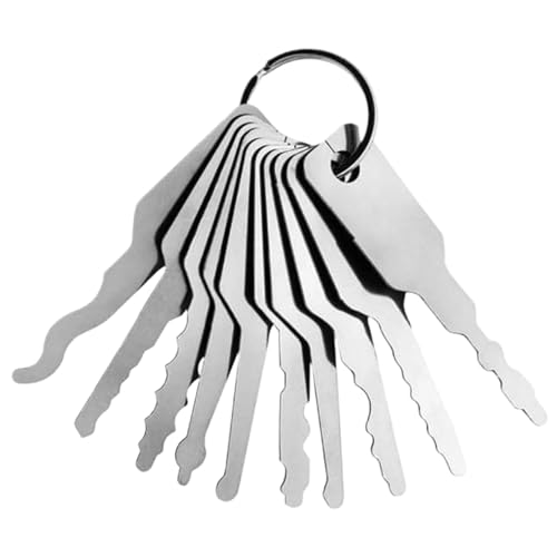 Lock -Pick -Set 10pcs Fake Keys Edelstahlschlüssel 2.9x0.7 Master -Tasten Ersatz Skeleton Lock Pick -Set mehrere Formen Schloss Picking Notfallwerkzeug für Badezimmerschlösser Autoschlösser Lock -Pick -Set 10pcs Fake Keys Edelstahlschlüssel 2.9x0.7 Master -Tasten Ersatz Skeleton Lock Pick -Set mehrere Formen Schloss Picking Notfallwerkzeug für Badezimmerschlösser Autoschlösser von Pineeseatile