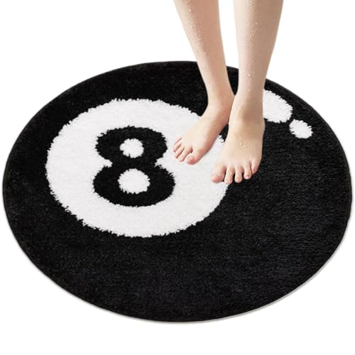 Pineeseatile 8 Ball Teppich 24 Zoll weiche Flauschige Schwarze runde Funky Teppich, Nicht rutschfestes Waschkörper Y2K für Wohnzimmer, Schlafzimmer, Esszimmer oder Kinder Teppichböden, Y2K Pineeseatile 8 Ball Teppich 24 Zoll weiche Flauschige Schwarze runde Funky Teppich, Nicht rutschfestes Waschkörper Y2K für Wohnzimmer, Schlafzimmer, Esszimmer oder Kinder Teppichböden, Y2K von Pineeseatile