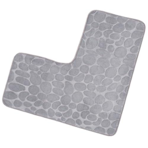 Pineeseatile L-förmige Badmatte Marmor-strukturierte Badenteppiche 31.5x31.5in Absorption Duschteppich von Pineeseatile